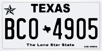 TX license plate BCO4905