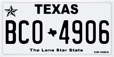 TX license plate BCO4906