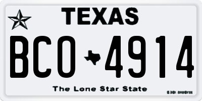 TX license plate BCO4914