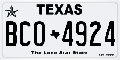 TX license plate BCO4924