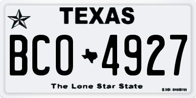 TX license plate BCO4927