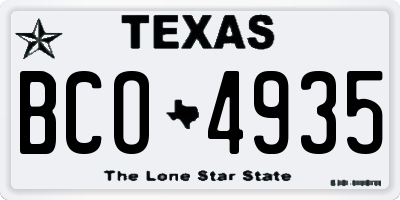 TX license plate BCO4935