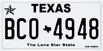 TX license plate BCO4948