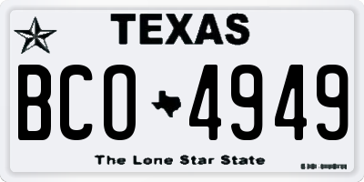 TX license plate BCO4949