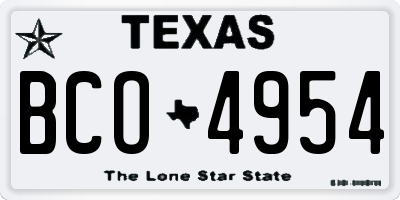 TX license plate BCO4954