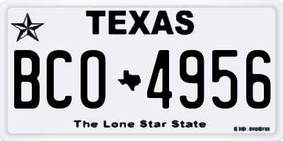 TX license plate BCO4956