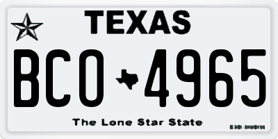 TX license plate BCO4965