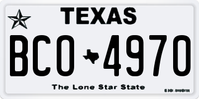 TX license plate BCO4970