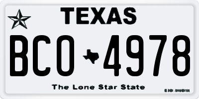 TX license plate BCO4978