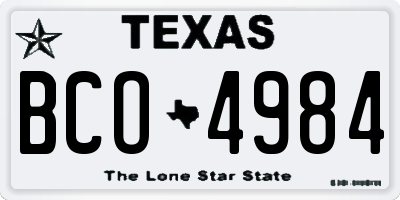 TX license plate BCO4984