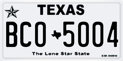TX license plate BCO5004