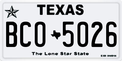 TX license plate BCO5026