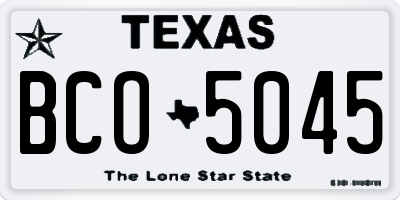 TX license plate BCO5045