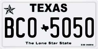 TX license plate BCO5050