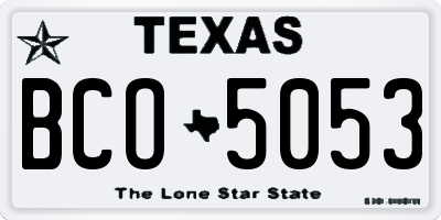 TX license plate BCO5053