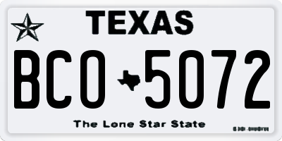 TX license plate BCO5072