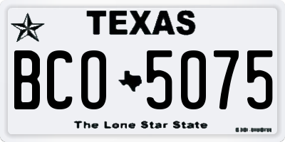 TX license plate BCO5075