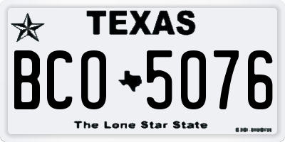 TX license plate BCO5076