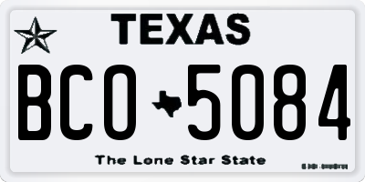 TX license plate BCO5084