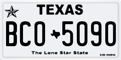 TX license plate BCO5090