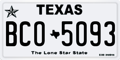 TX license plate BCO5093