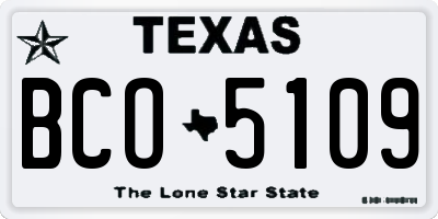 TX license plate BCO5109