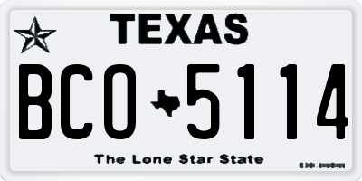 TX license plate BCO5114