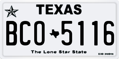 TX license plate BCO5116