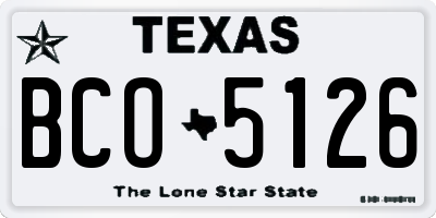 TX license plate BCO5126