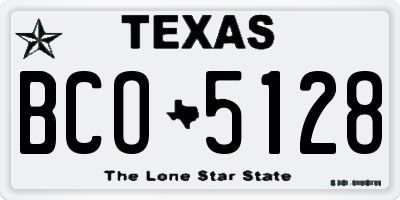 TX license plate BCO5128