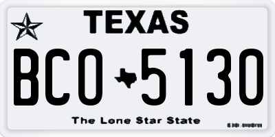 TX license plate BCO5130