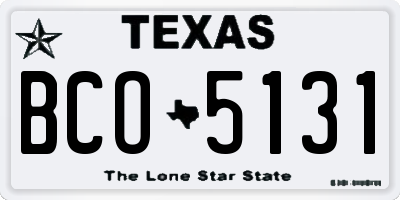 TX license plate BCO5131