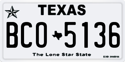 TX license plate BCO5136
