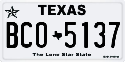 TX license plate BCO5137