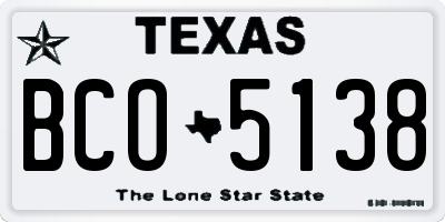 TX license plate BCO5138