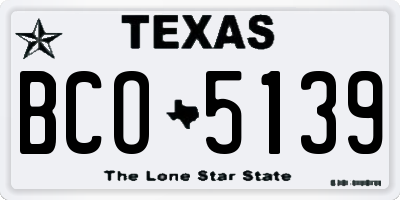 TX license plate BCO5139