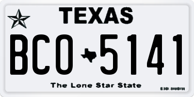 TX license plate BCO5141