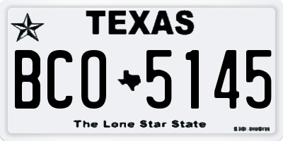 TX license plate BCO5145