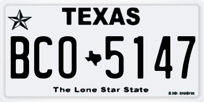 TX license plate BCO5147