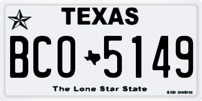 TX license plate BCO5149