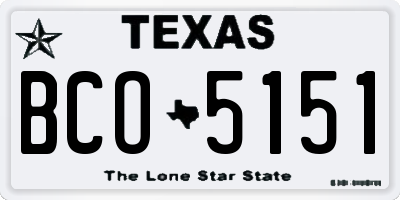 TX license plate BCO5151