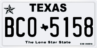 TX license plate BCO5158