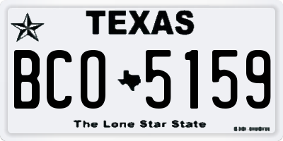 TX license plate BCO5159
