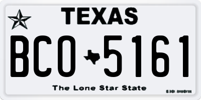 TX license plate BCO5161