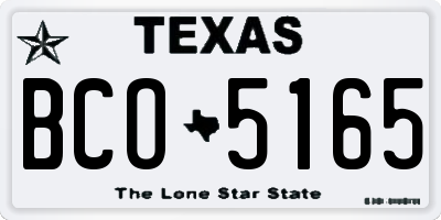 TX license plate BCO5165