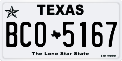 TX license plate BCO5167