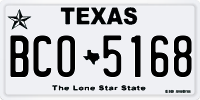 TX license plate BCO5168