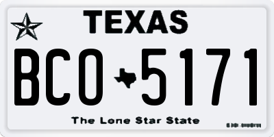 TX license plate BCO5171