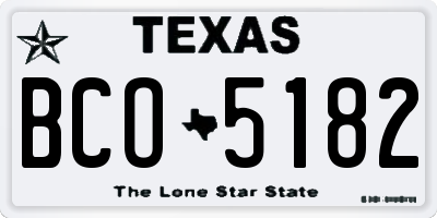 TX license plate BCO5182
