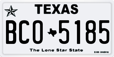 TX license plate BCO5185